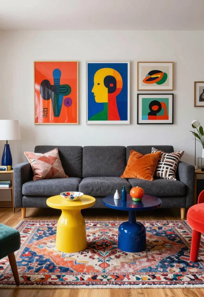 12 Dark Grey Sofa Living Room Ideas with Depth 11. Artistic Fusion 0