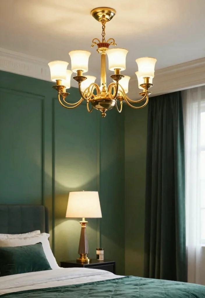 12 Emerald Green Bedroom Ideas That Feel Luxurious 8. Stylish Lighting Fixtures 0
