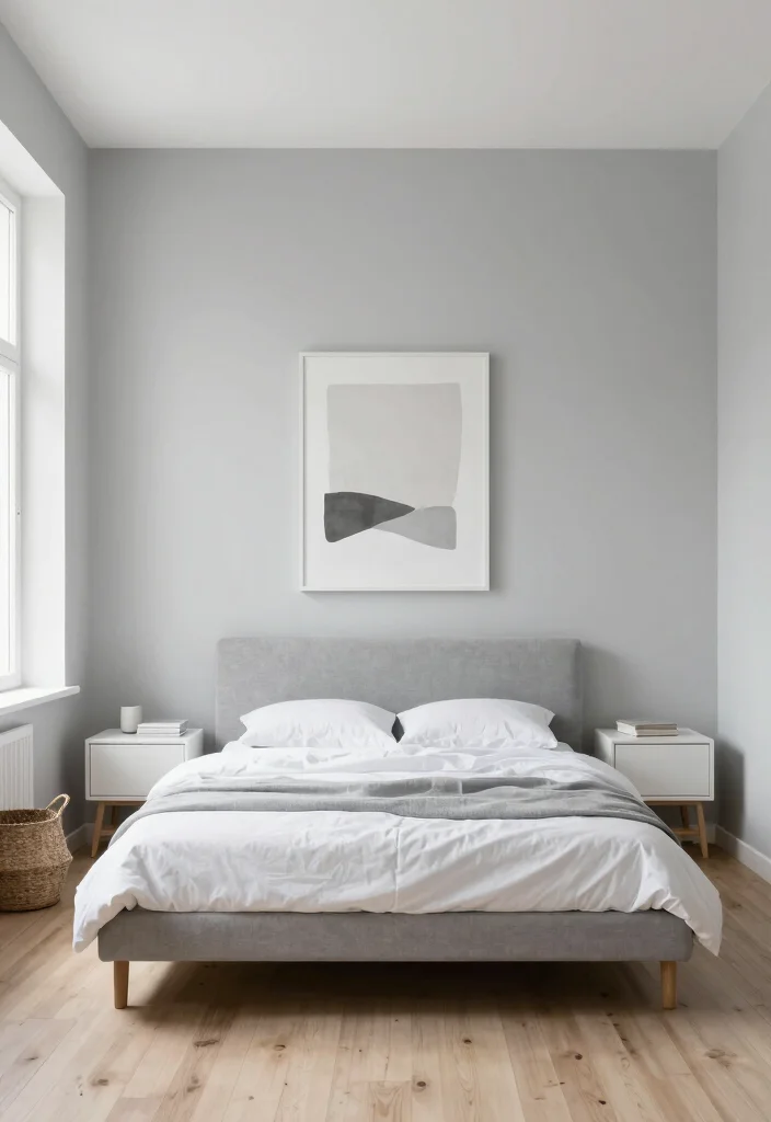 12 Gray and Beige Bedroom Ideas for Soft Neutrals 1. Minimalist Gray Elegance 0