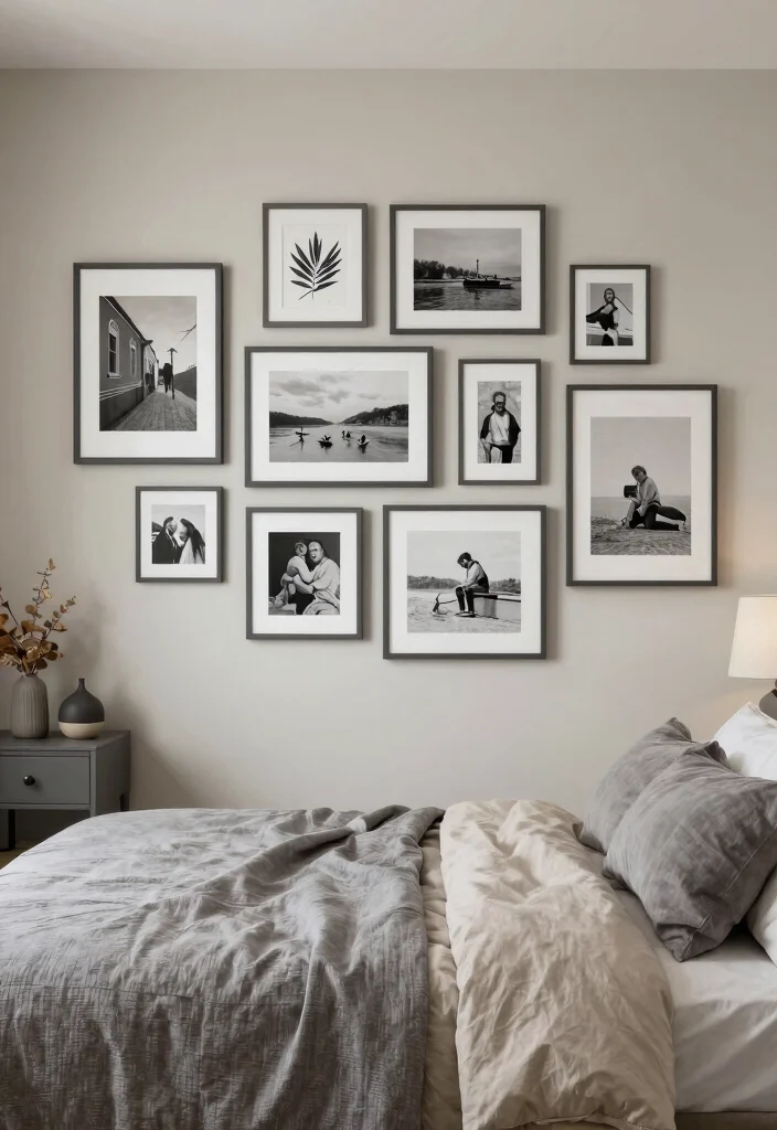 12 Gray and Beige Bedroom Ideas for Soft Neutrals 10. Personalized Art and Decor 0
