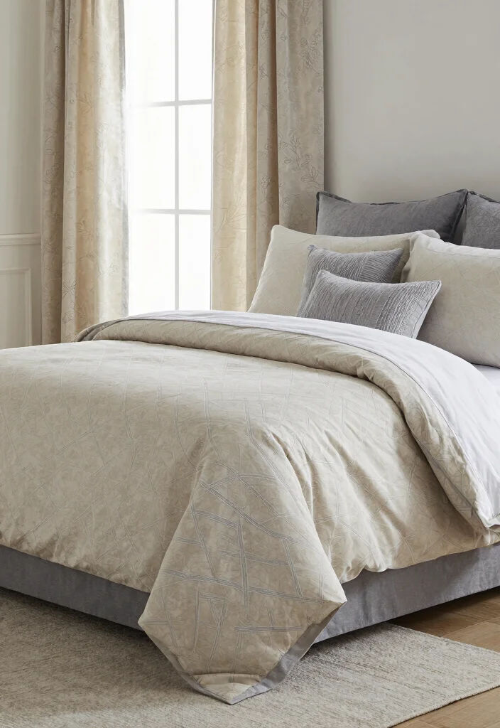 12 Gray and Beige Bedroom Ideas for Soft Neutrals 7. Subtle Patterns for Interest 0