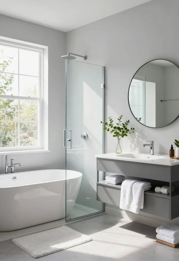 12 Grey Bathroom Ideas That Feel Modern and Timeless 2. Light and Airy 0