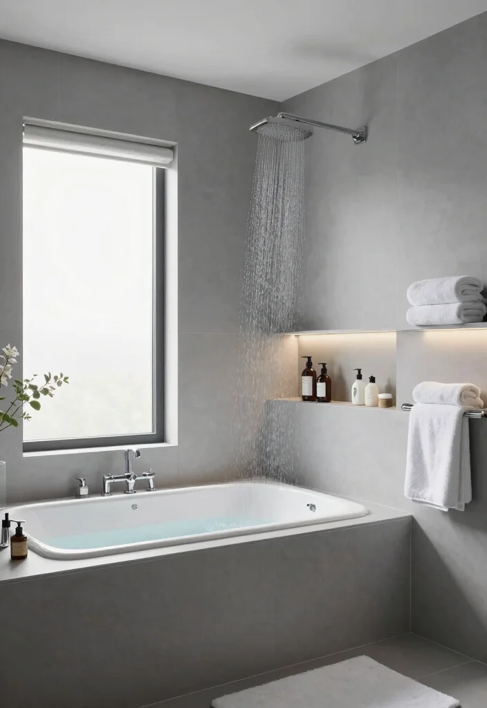 12 Grey Bathroom Ideas That Feel Modern and Timeless 9. Spa like Retreat 0