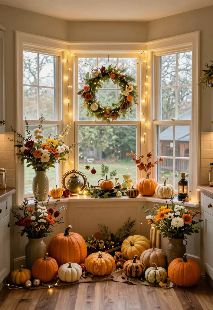 12 Kitchen Bay Window Ideas for Light and Seating 61 12 Kitchen Bay Window Ideas for Light and Seating 11. Seasonal Decor Display 0
