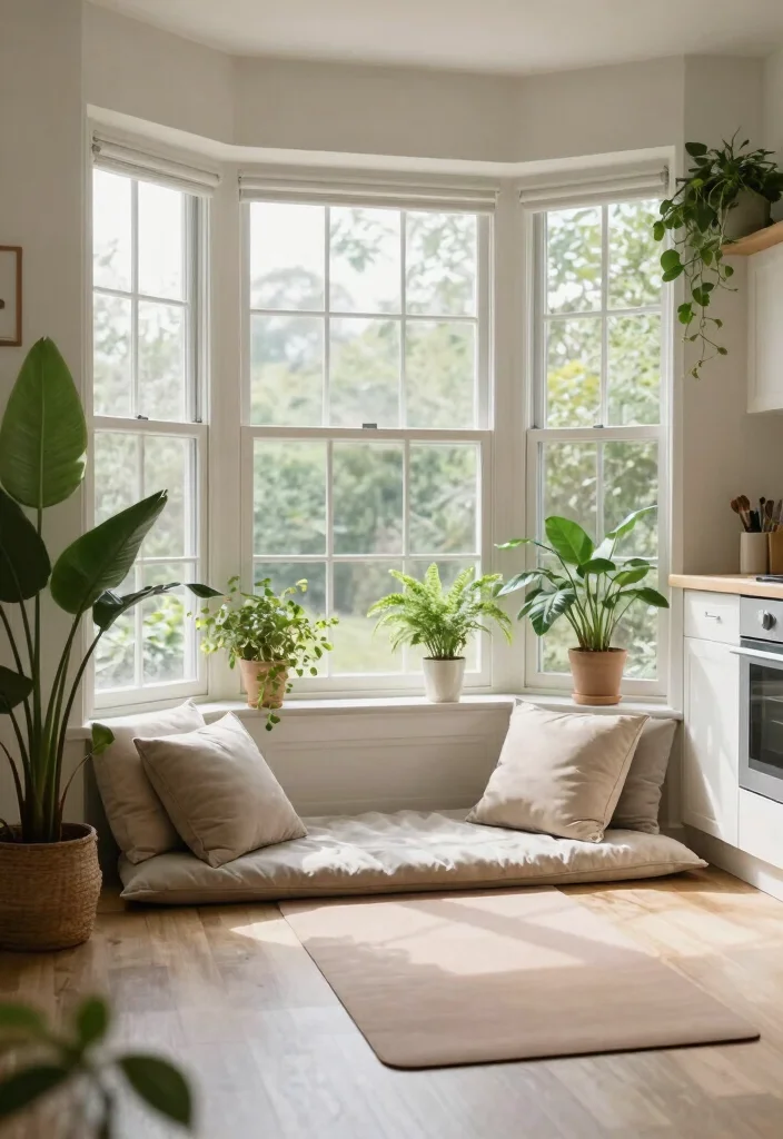 12 Kitchen Bay Window Ideas for Light and Seating 39 12 Kitchen Bay Window Ideas for Light and Seating 9. Relaxing Meditation Space 0