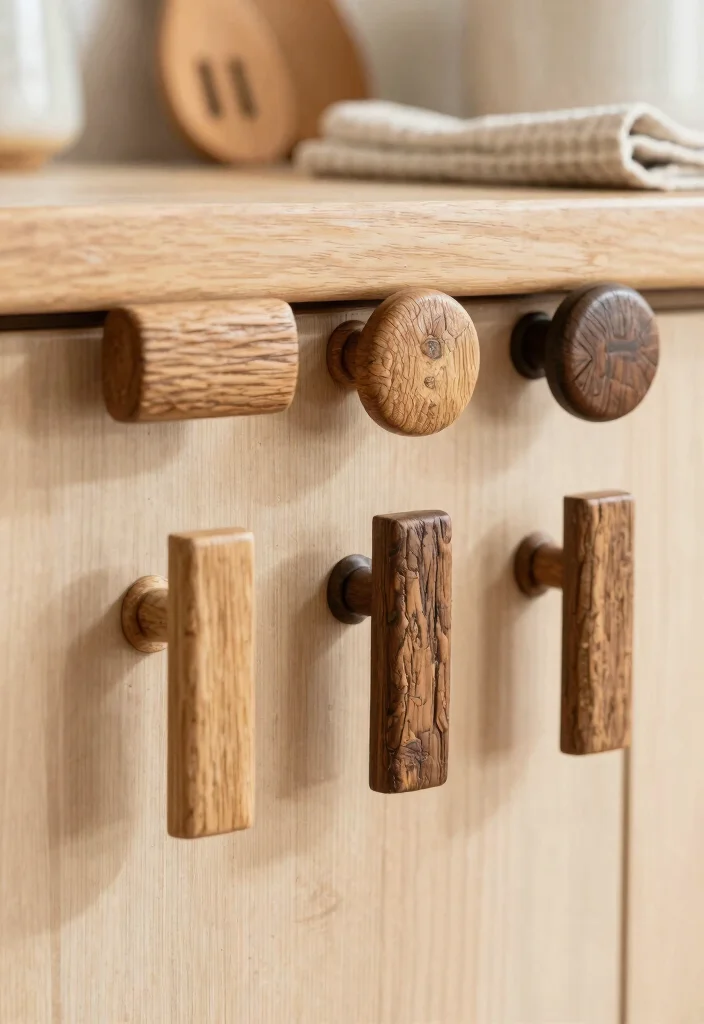 12 Kitchen Cabinet Hardware Ideas That Instantly Upgrade Style 1. Reclaimed Wood Cabinet Pulls 0