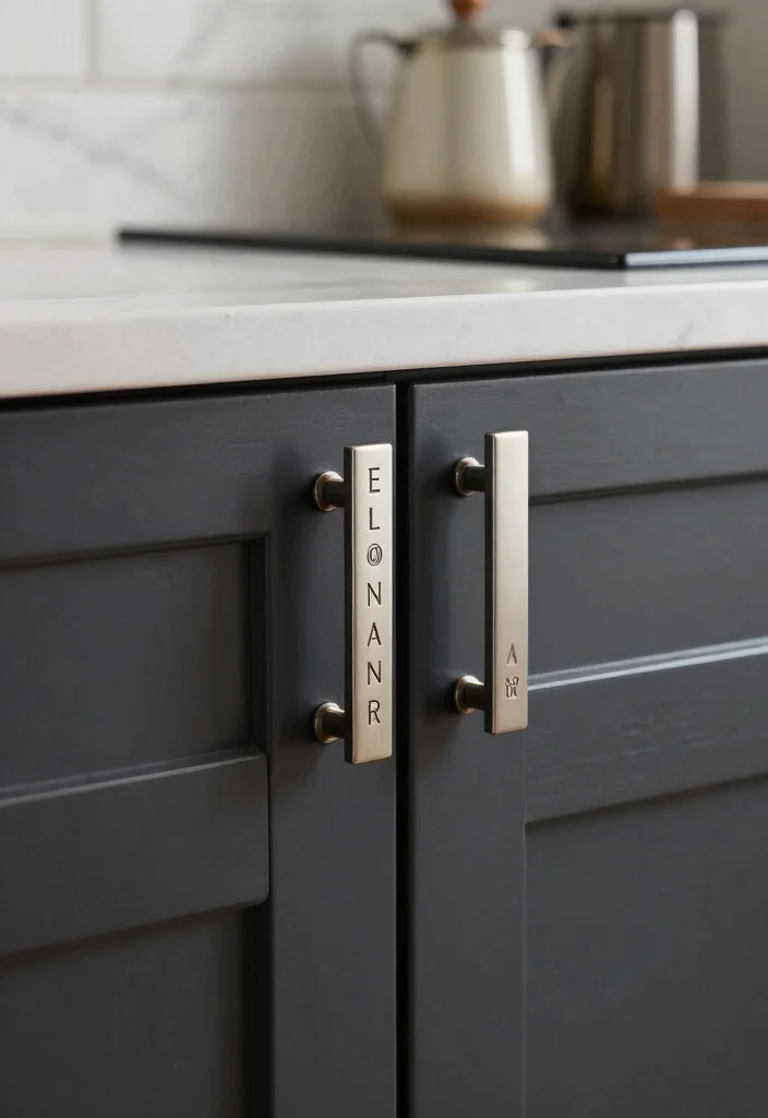 12 Kitchen Cabinet Hardware Ideas That Instantly Upgrade Style 12. Personalized Engraved Pulls 0