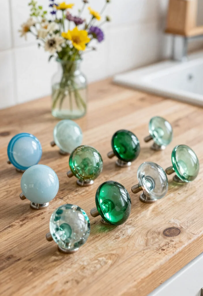 12 Kitchen Cabinet Hardware Ideas That Instantly Upgrade Style 3. Recycled Glass Knobs 0