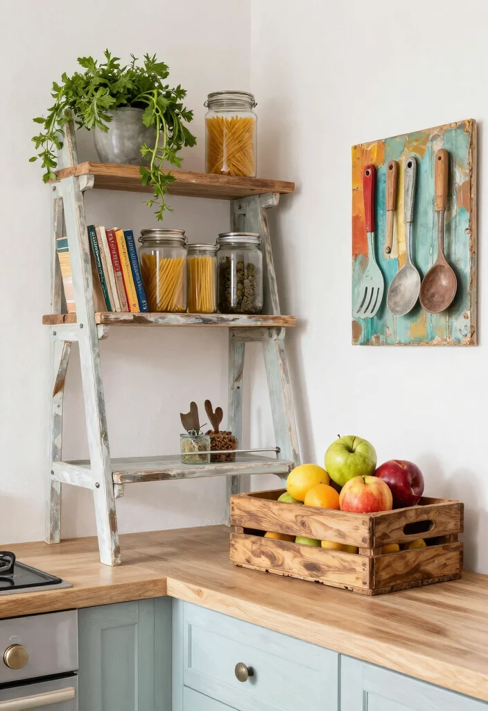 12 Kitchen Decoration Ideas for a Finished Look 2. Upcycled Decor 0