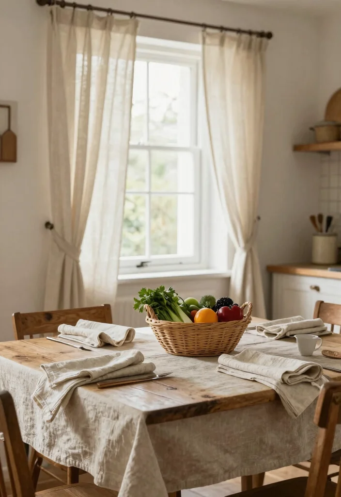 12 Kitchen Decoration Ideas for a Finished Look 3. Natural Textiles 0