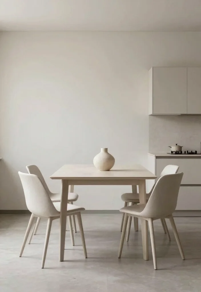 12 Kitchen Sitting Area Ideas for Casual Meals 10. Minimalist Dining Setup 0