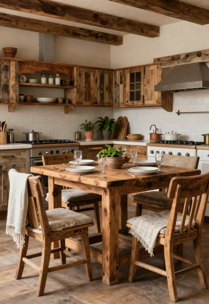 12 Kitchen Sitting Area Ideas for Casual Meals 12. Rustic Charm with Reclaimed Wood 0