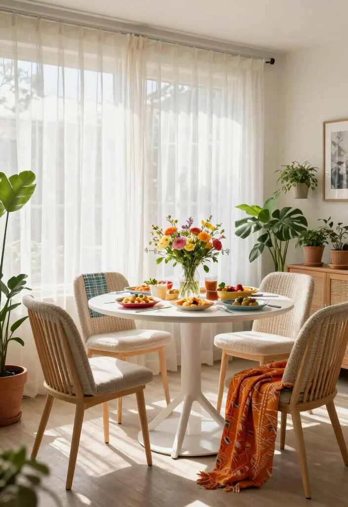 12 Kitchen Sitting Area Ideas for Casual Meals 7. Bright and Airy Sunroom Dining 0