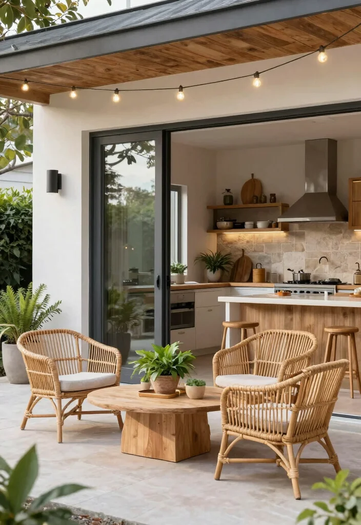 12 Kitchen Sitting Area Ideas for Casual Meals 9. Outdoor Style Kitchen Sitting Area 0