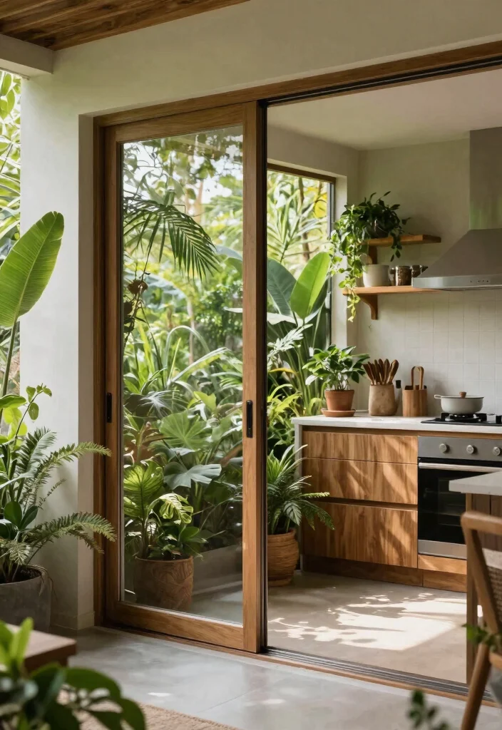 12 Kitchen Sliding Door Ideas That Save Space and Add Style 10. Nature Inspired Biophilic Designs 0