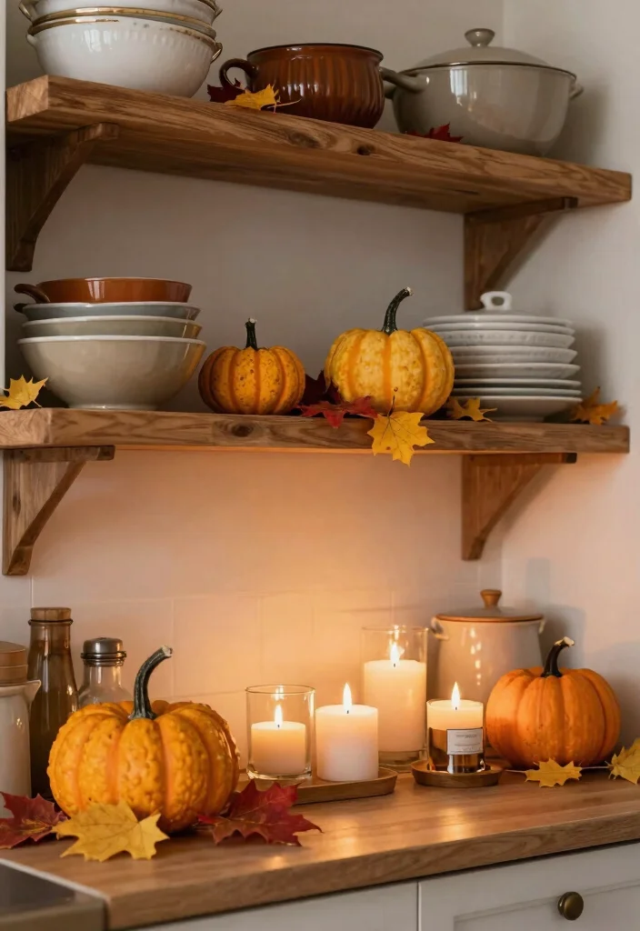 12 Kitchen Wall Shelf Ideas That Balance Style and Storage 62 12 Kitchen Wall Shelf Ideas That Balance Style and Storage 12. Seasonal Decor on Shelves 0