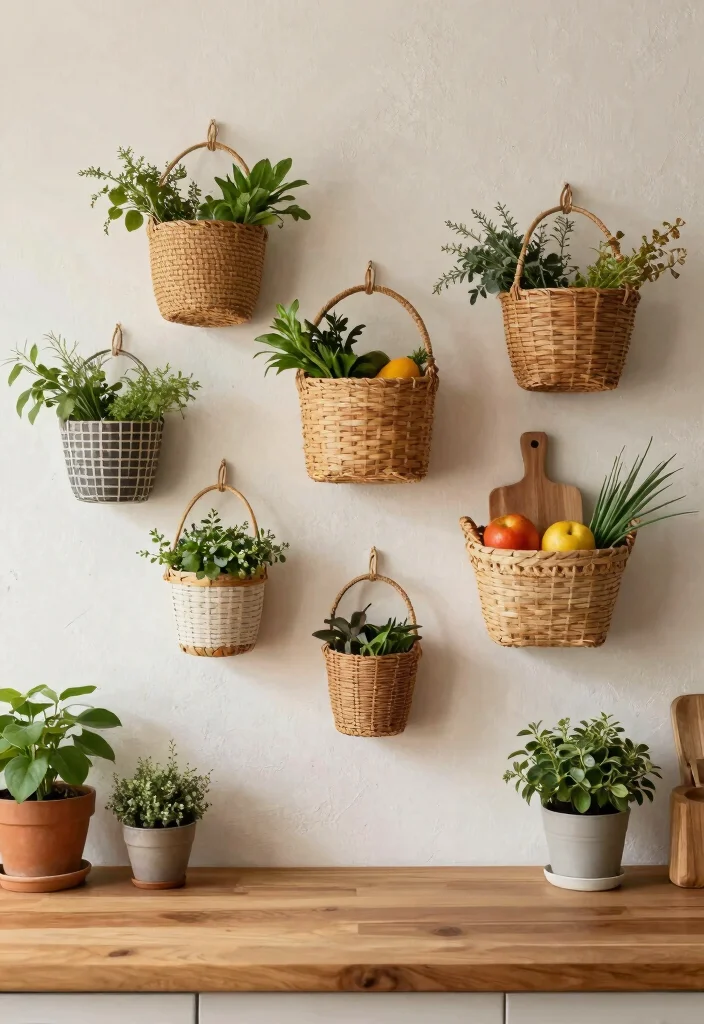 12 Kitchen Wall Shelf Ideas That Balance Style and Storage 36 12 Kitchen Wall Shelf Ideas That Balance Style and Storage 6. Decorative Wall Baskets 0