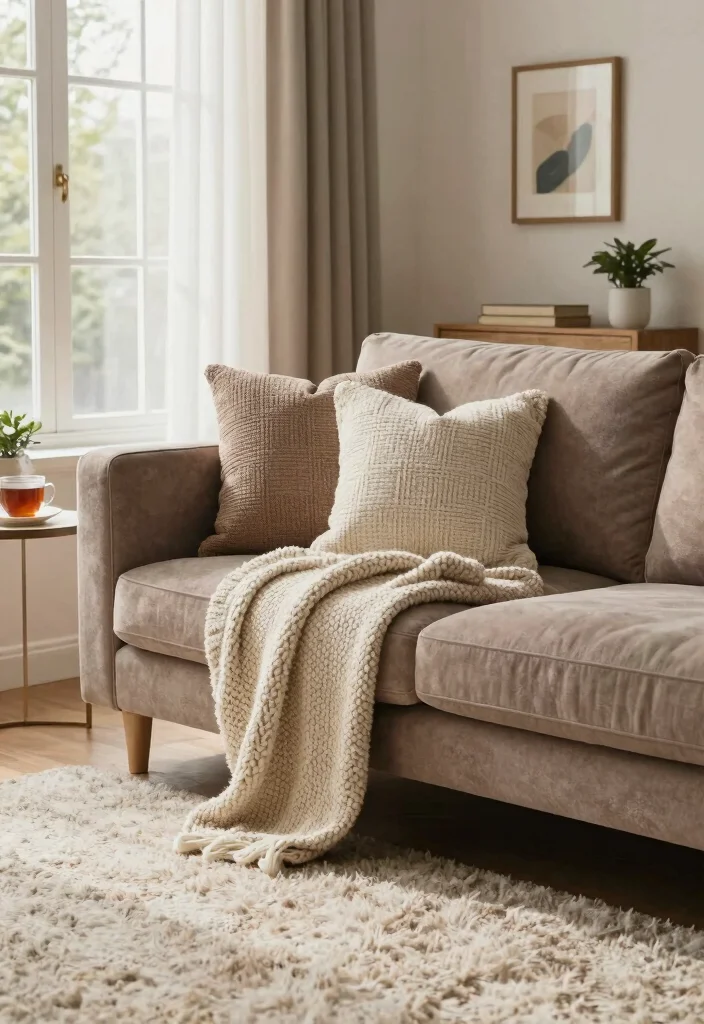 12 Light Brown Couch Living Room Ideas That Feel Cozy 1. Embrace Layered Textures 0