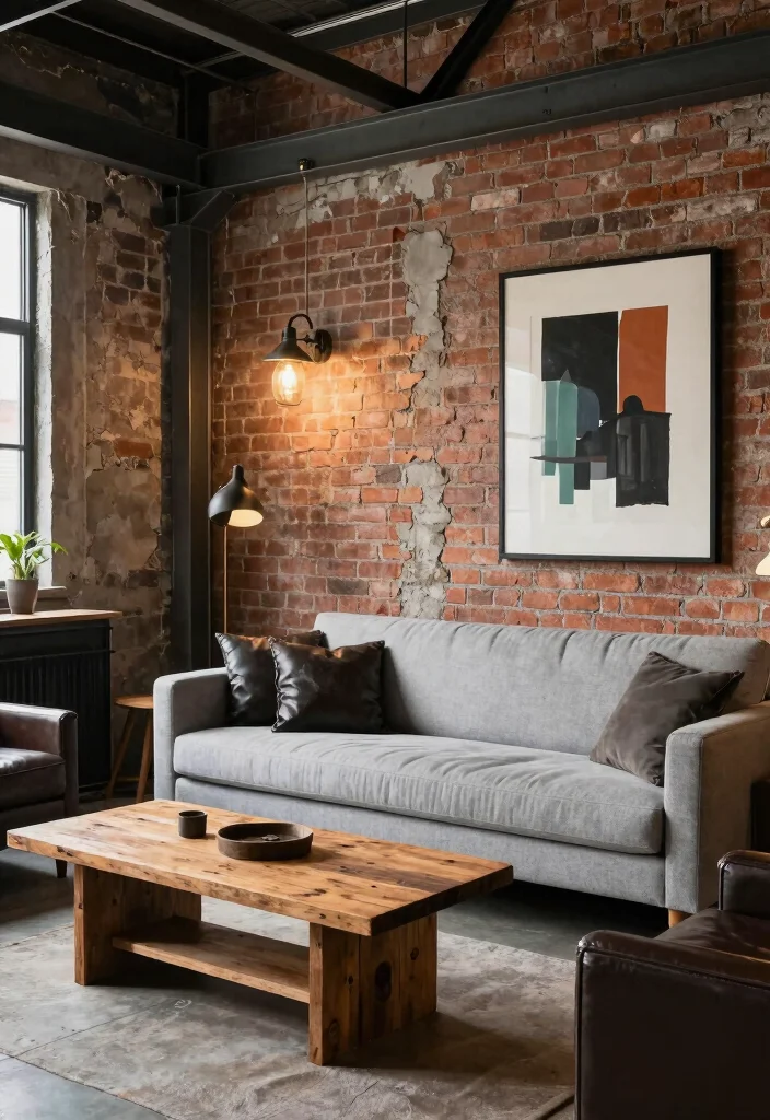 12 Light Gray Couch Living Room Ideas That Style Easily 3. Industrial Chic 0