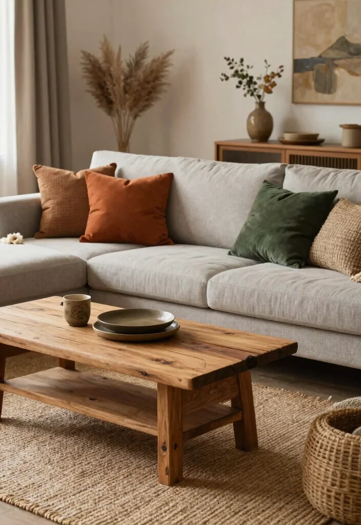 12 Light Gray Couch Living Room Ideas That Style Easily 6. Warm Earth Tones 0