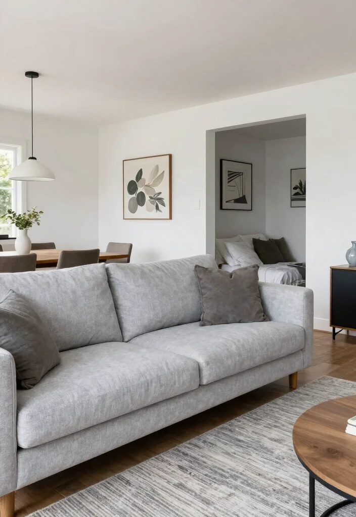 12 Light Gray Couch Living Room Ideas That Style Easily 7. Open Floor Plan Harmony 0