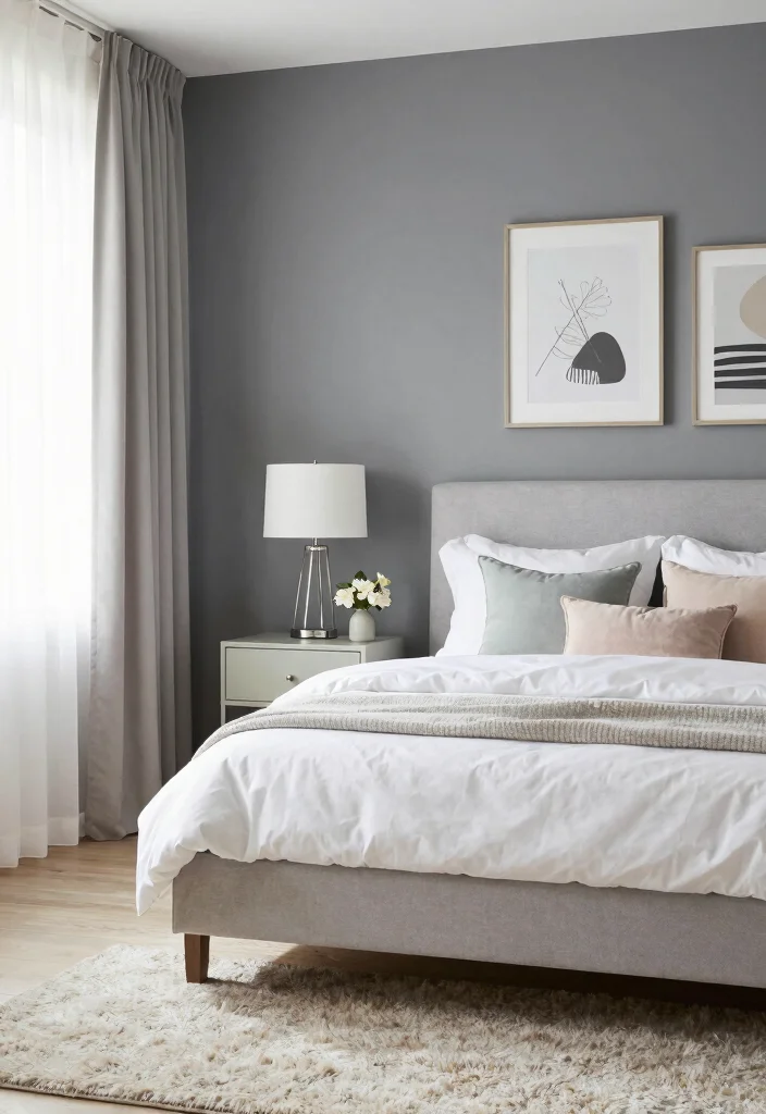 12 Light Grey Bedroom Ideas That Feel Calm and Airy 1. Light Grey Accent Walls 0