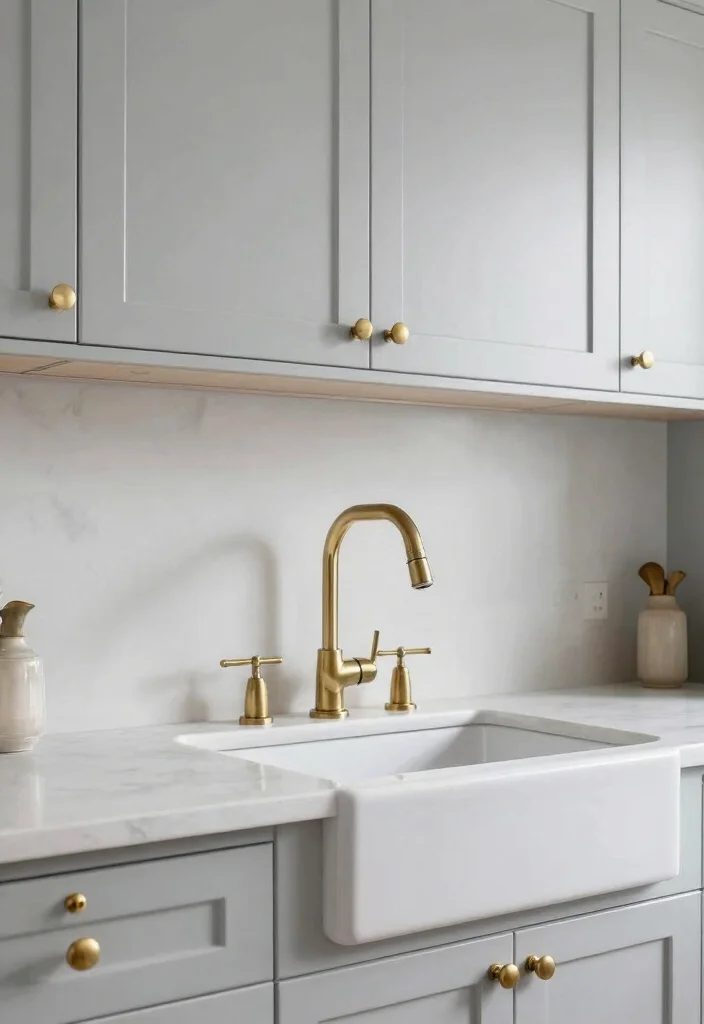 12 Light Grey Kitchen Ideas That Feel Clean and Timeless 10. Timeless Fixtures 0