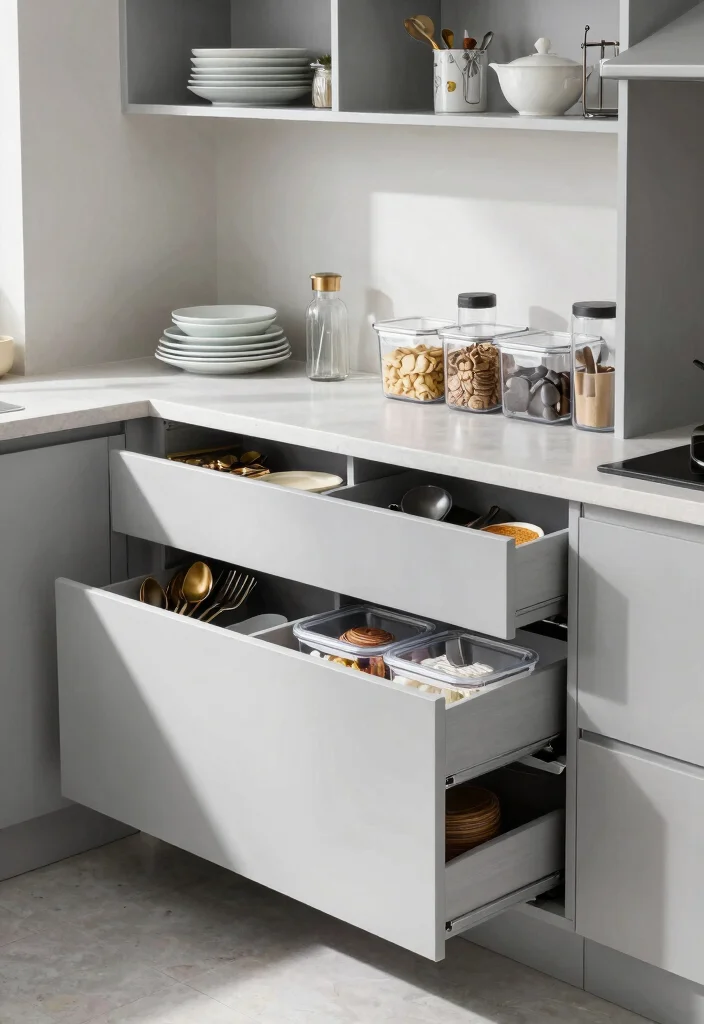 12 Light Grey Kitchen Ideas That Feel Clean and Timeless 12. Thoughtful Organization 0