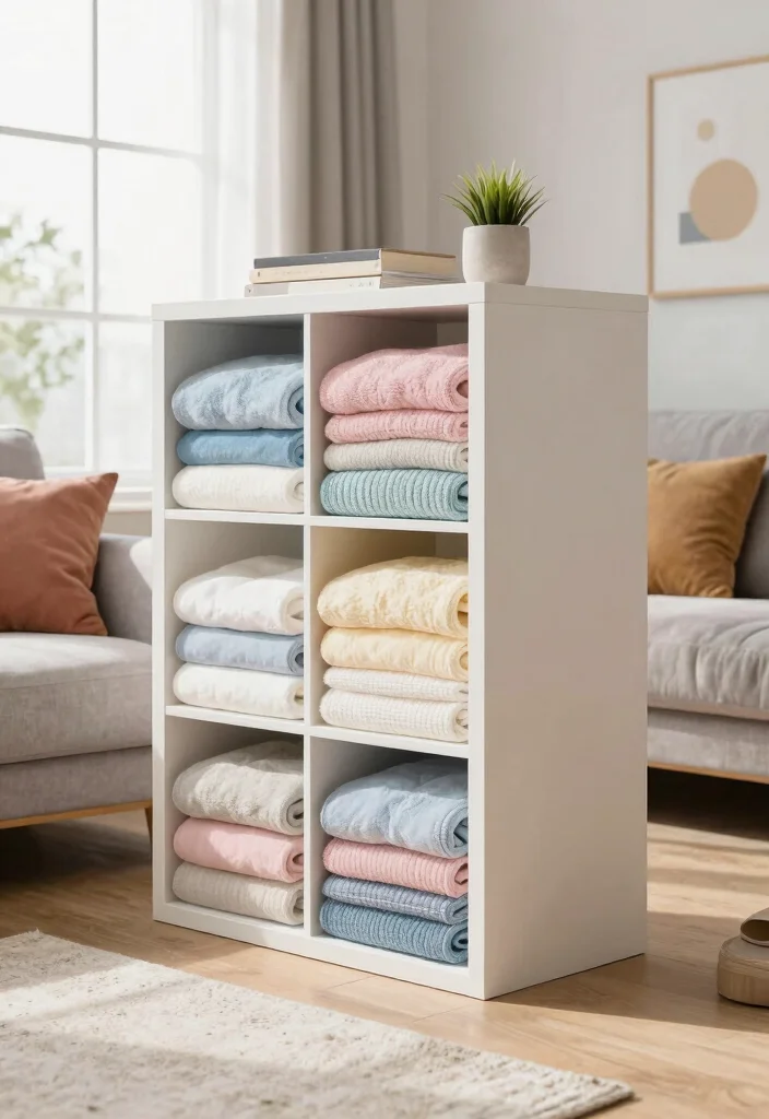 12 Living Room Blanket Storage Ideas That Look Stylish 7. Modern Cube Storage 0
