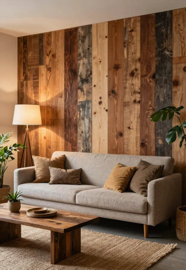 12 Living Room Panelling Ideas That Add Depth 1. Reclaimed Wood Panels 0