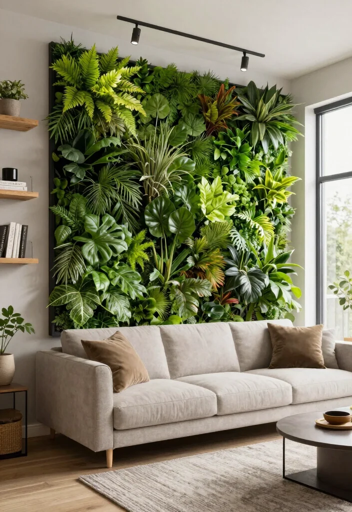 12 Living Room Panelling Ideas That Add Depth 6. Vertical Garden Panels 0