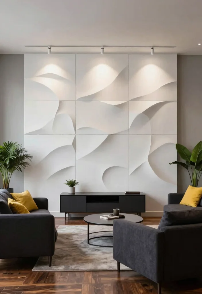 12 Living Room Panelling Ideas That Add Depth 8. 3D Wall Panels 0
