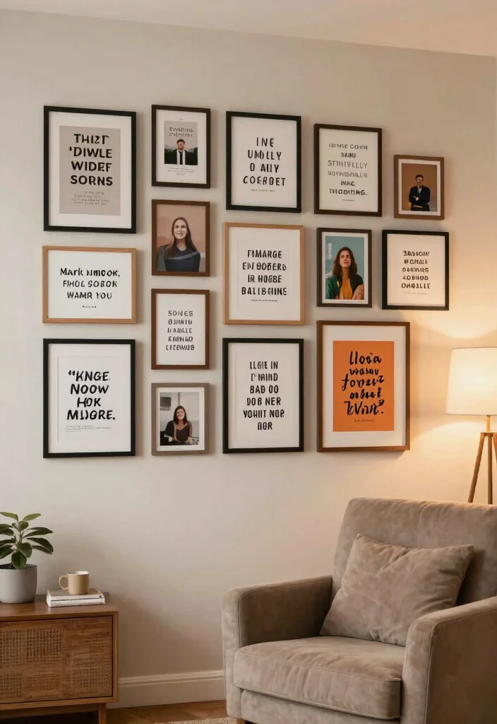 12 Living Room Picture Wall Ideas That Add Personality 52 12 Living Room Picture Wall Ideas That Add Personality 12. Personal Quotes and Typography 0