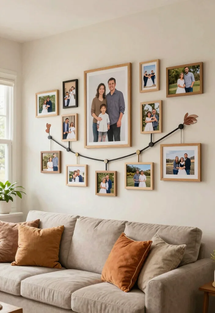 12 Living Room Picture Wall Ideas That Add Personality 23 12 Living Room Picture Wall Ideas That Add Personality 3. Family Timeline 0