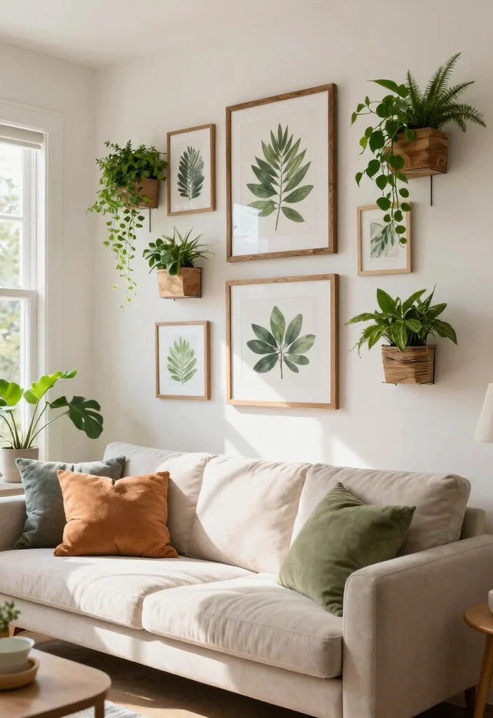 12 Living Room Picture Wall Ideas That Add Personality 24 12 Living Room Picture Wall Ideas That Add Personality 4. Art and Nature 0