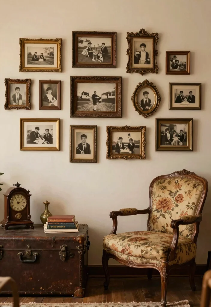 12 Living Room Picture Wall Ideas That Add Personality 39 12 Living Room Picture Wall Ideas That Add Personality 9. Vintage Charm 0
