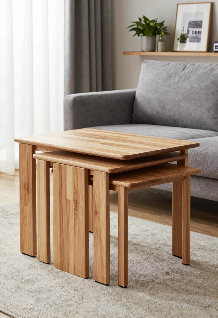 12 Living Room Side Table Ideas That Are Stylish and Useful 1. Nesting Tables for Flexibility 0