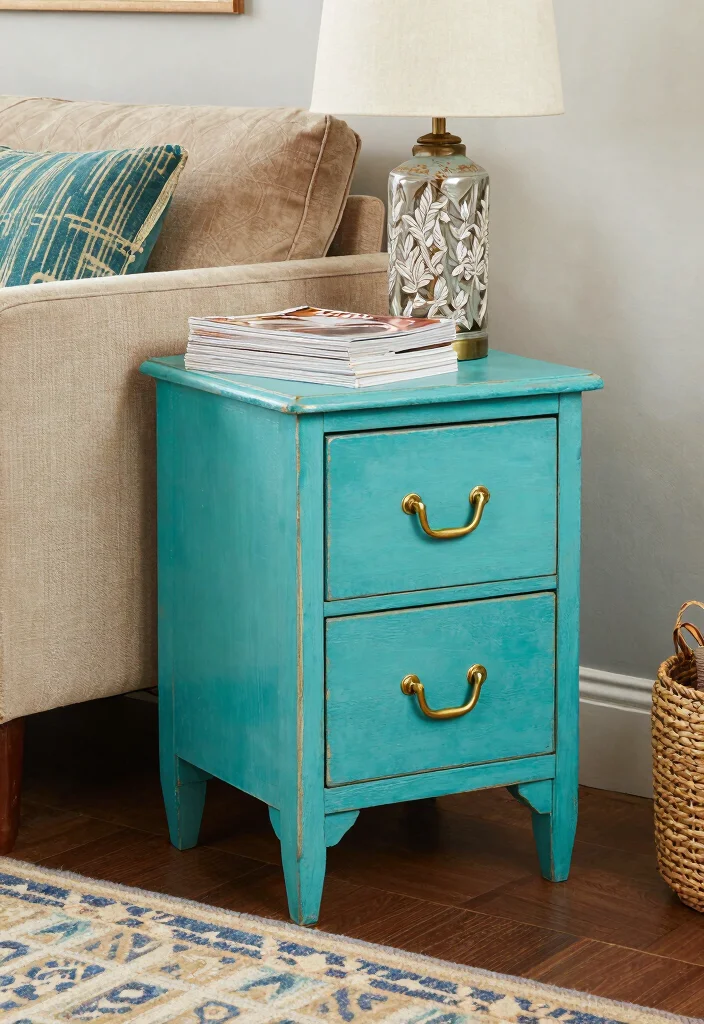 12 Living Room Side Table Ideas That Are Stylish and Useful 12. Upcycled Side Tables 0