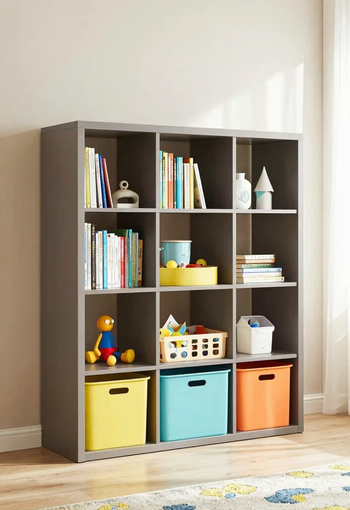 12 Living Room Toy Storage Ideas That Hide the Mess 10. Creative Bookcases with Toy Compartments 0