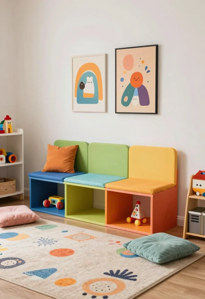 12 Living Room Toy Storage Ideas That Hide the Mess 12. Stylish Play Area with Multi Use Furniture 0