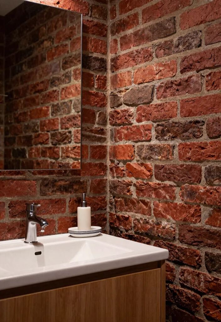 12 Mens Bathroom Ideas with Clean Masculine Style 1. Exposed Brick Walls 0