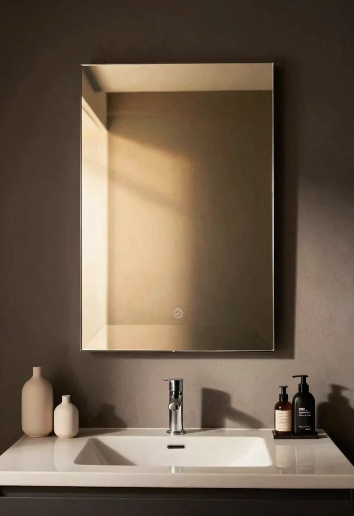 12 Mens Bathroom Ideas with Clean Masculine Style 10. Statement Mirrors 0