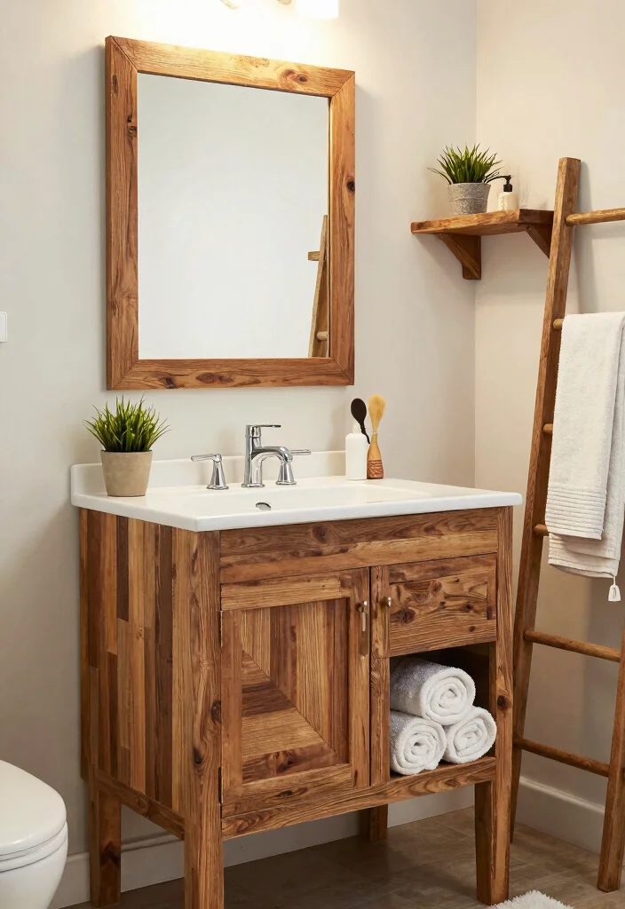 12 Mens Bathroom Ideas with Clean Masculine Style 3. Rustic Wood Accents 0
