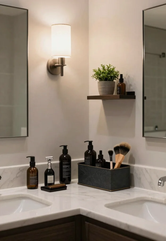 12 Mens Bathroom Ideas with Clean Masculine Style 7. Functional Grooming Spaces 0