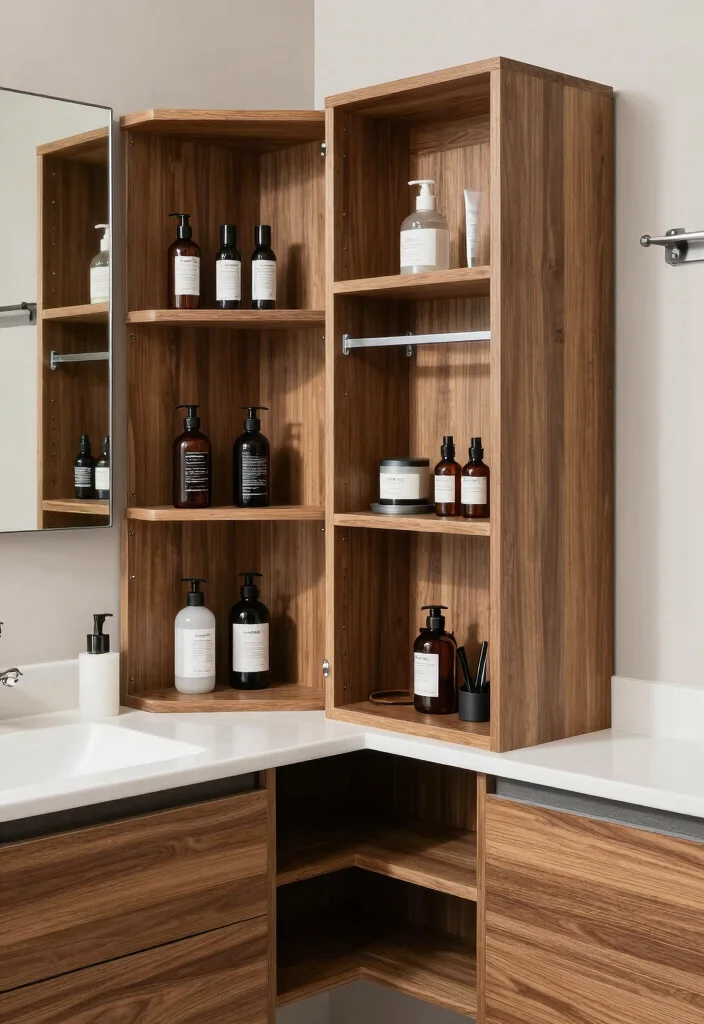 12 Mens Bathroom Ideas with Clean Masculine Style 9. Custom Storage Solutions 0