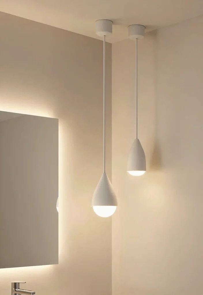 12 Minimalist Bathroom Ideas for a Calm Clean Look 11. Minimalist Lighting Fixtures 0