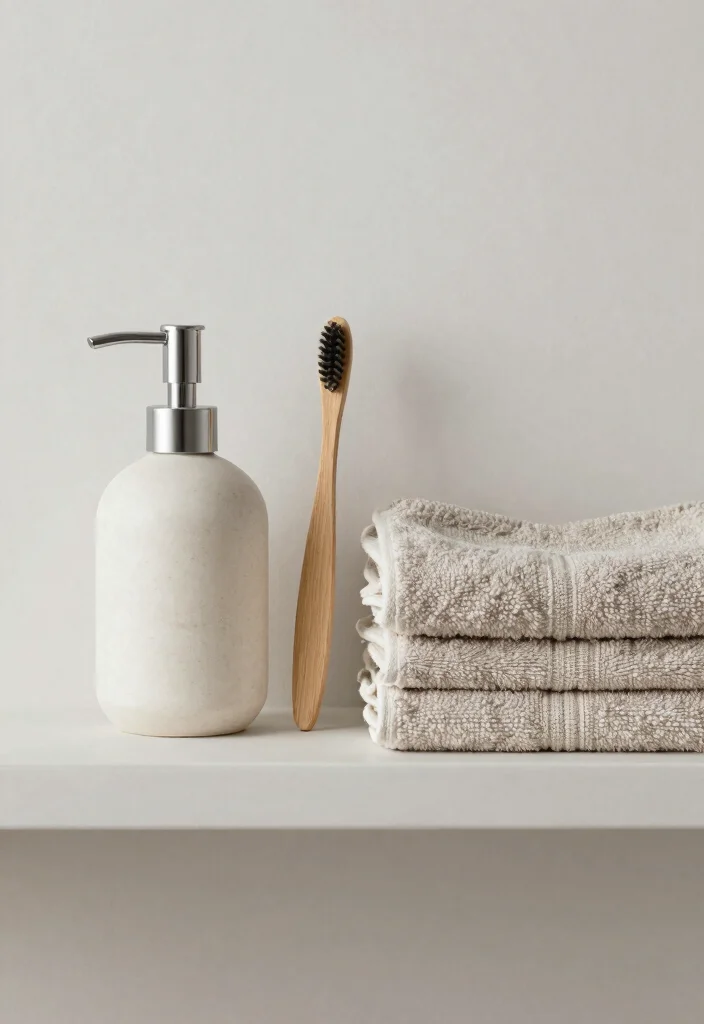 12 Minimalist Bathroom Ideas for a Calm Clean Look 4. Simple Bathroom Accessories 0
