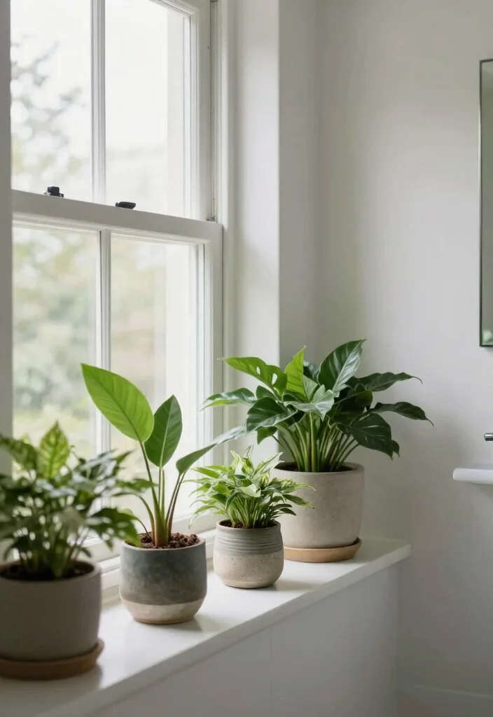 12 Minimalist Bathroom Ideas for a Calm Clean Look 7. Greenery and Plants 0