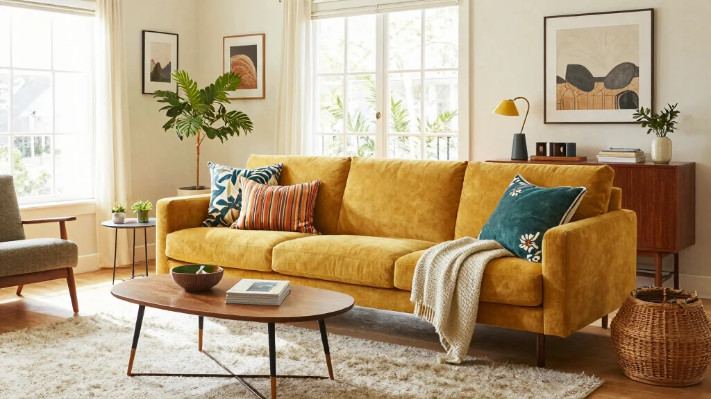 12 Mustard Sofa Living Room Ideas That Add a Pop
