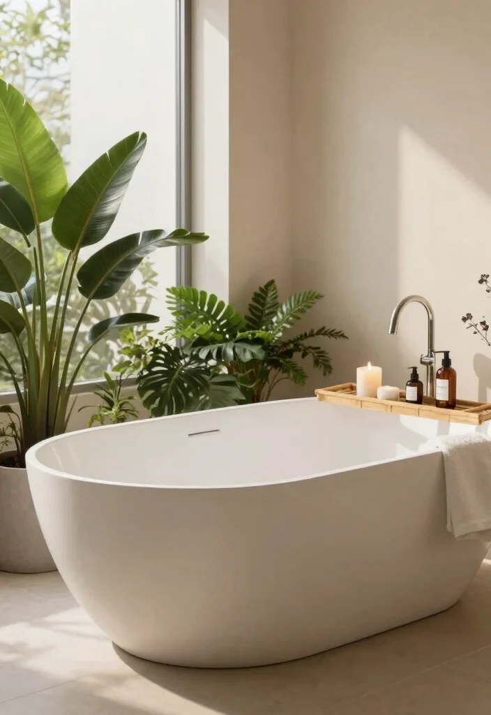12 Neutral Earth Tone Bathroom Ideas That Feel Warm 11. Inviting Bathtubs 0